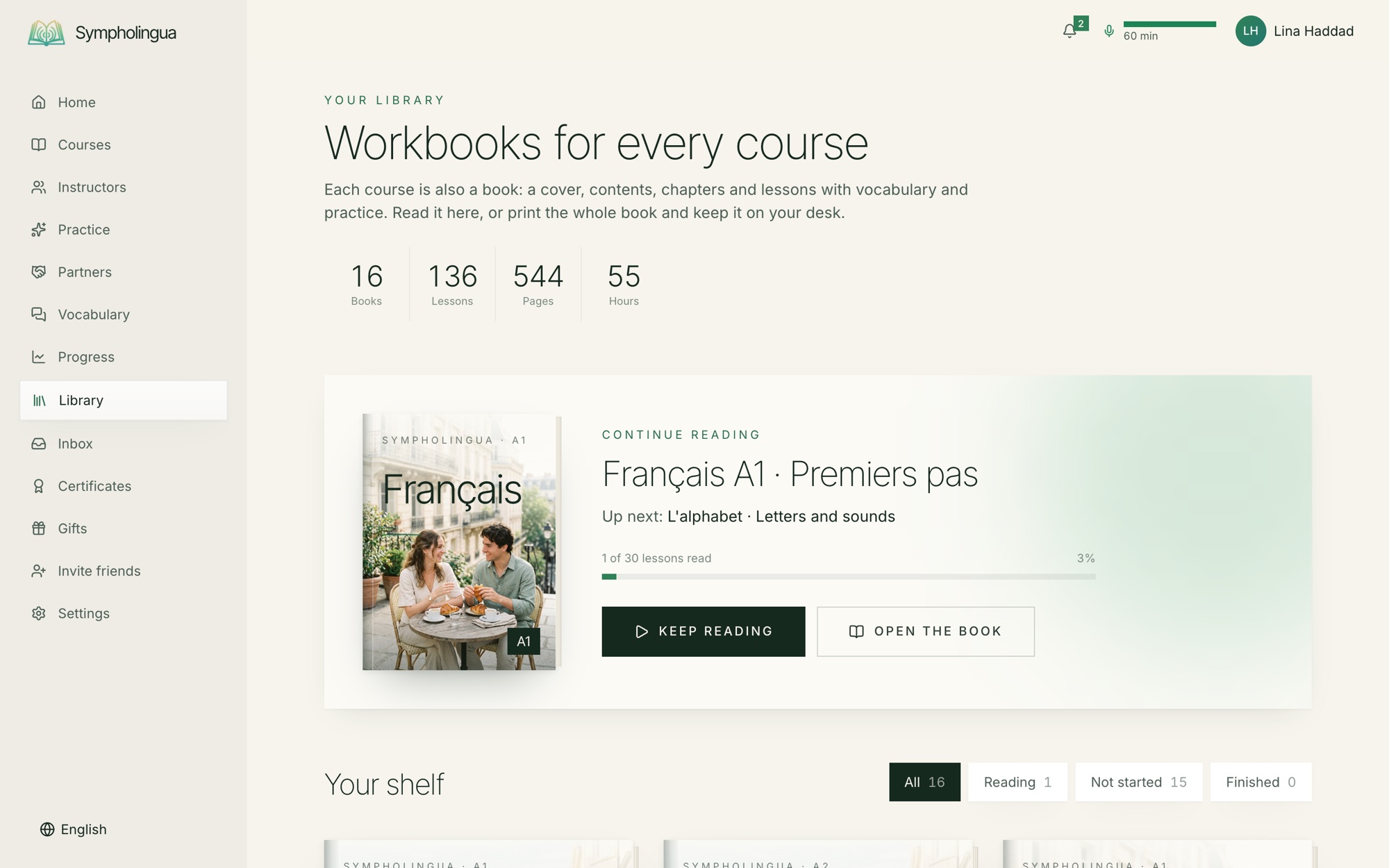 Library of course workbooks